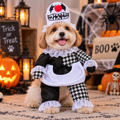 NUGGAL Halloween Scary Clown Pet Costume for Dogs & Cats
