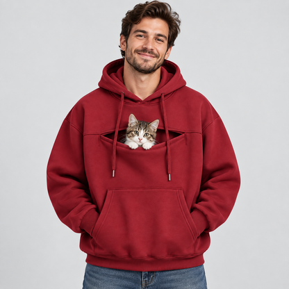 NUGGAL Pet Pouch Hoodie – Cozy Unisex Hoodie with Zippered Pet Carry Pocket