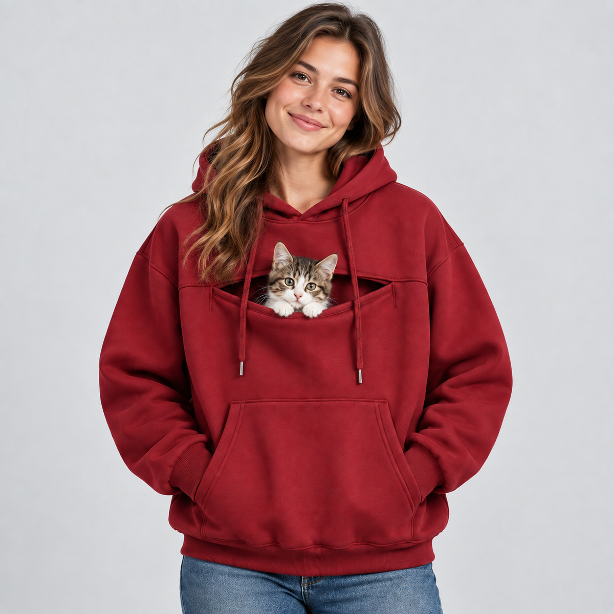 NUGGAL Pet Pouch Hoodie – Cozy Unisex Hoodie with Zippered Pet Carry Pocket