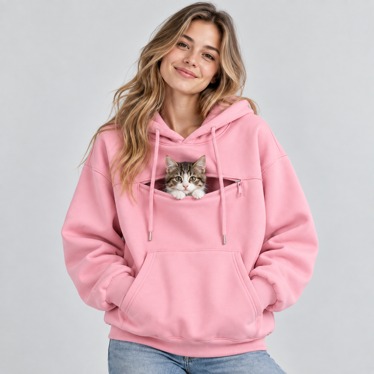 NUGGAL Pet Pouch Hoodie – Cozy Unisex Hoodie with Zippered Pet Carry Pocket