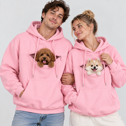 NUGGAL Pet Pouch Hoodie – Cozy Unisex Hoodie with Zippered Pet Carry Pocket