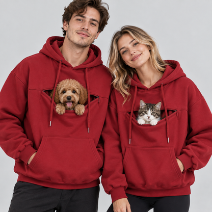 NUGGAL Pet Pouch Hoodie – Cozy Unisex Hoodie with Zippered Pet Carry Pocket