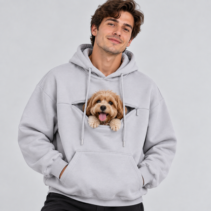 NUGGAL Pet Pouch Hoodie – Cozy Unisex Hoodie with Zippered Pet Carry Pocket