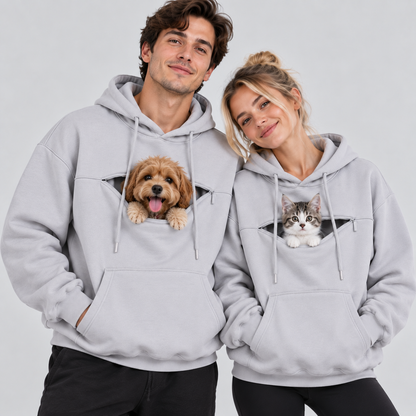 NUGGAL Pet Pouch Hoodie – Cozy Unisex Hoodie with Zippered Pet Carry Pocket