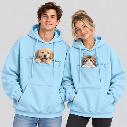 NUGGAL Pet Pouch Hoodie – Cozy Unisex Hoodie with Zippered Pet Carry Pocket
