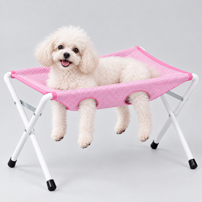 NUGGAL Pet Grooming Hammock Stand – Foldable Mesh Grooming Support for Small Cats & Dogs