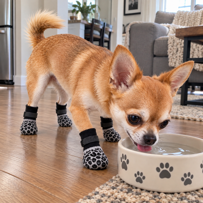 NUGGAL Anti-Slip Dog Socks with 360° Grip & Adjustable Straps (2 Sets)