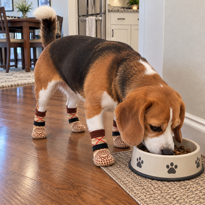 NUGGAL Anti-Slip Dog Socks with 360° Grip & Adjustable Straps (2 Sets)
