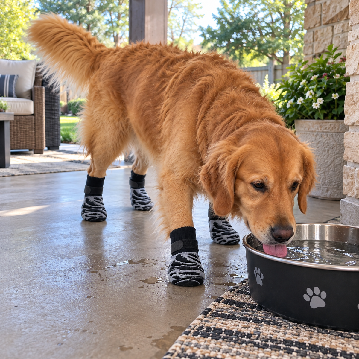 NUGGAL Anti-Slip Dog Socks with 360° Grip & Adjustable Straps (2 Sets)