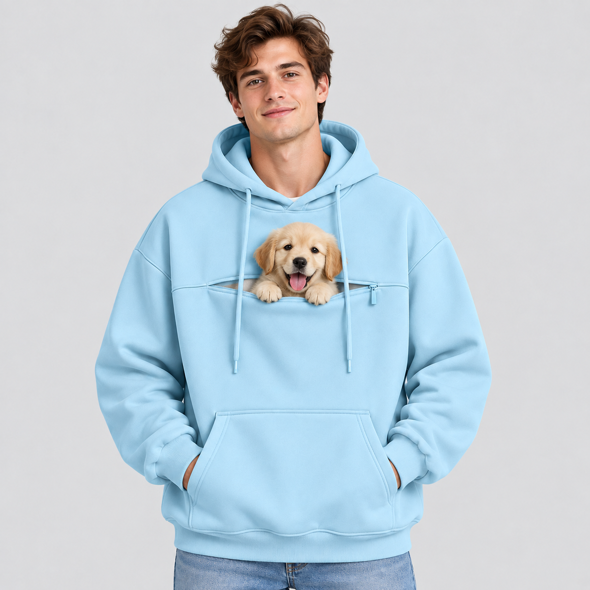 NUGGAL Pet Pouch Hoodie – Cozy Unisex Hoodie with Zippered Pet Carry Pocket