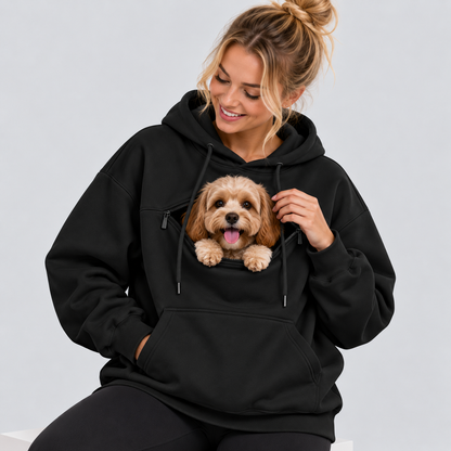 NUGGAL Pet Pouch Hoodie – Cozy Unisex Hoodie with Zippered Pet Carry Pocket
