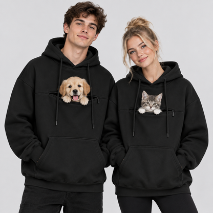 NUGGAL Pet Pouch Hoodie – Cozy Unisex Hoodie with Zippered Pet Carry Pocket