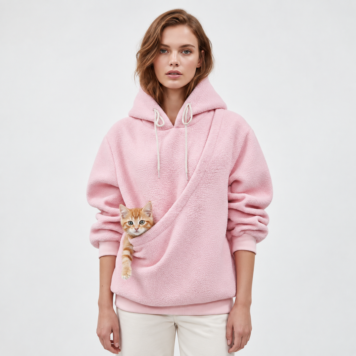 NUGGAL Unisex Oversized Fleece Pet Pouch Hoodie