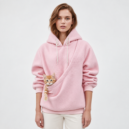 NUGGAL Unisex Oversized Fleece Pet Pouch Hoodie