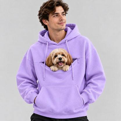 NUGGAL Pet Pouch Hoodie – Cozy Unisex Hoodie with Zippered Pet Carry Pocket