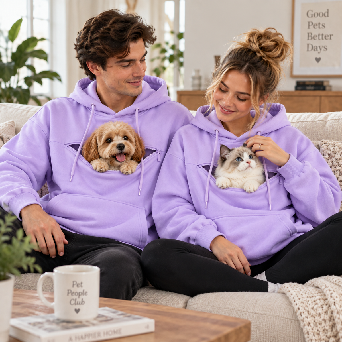 NUGGAL Pet Pouch Hoodie – Cozy Unisex Hoodie with Zippered Pet Carry Pocket