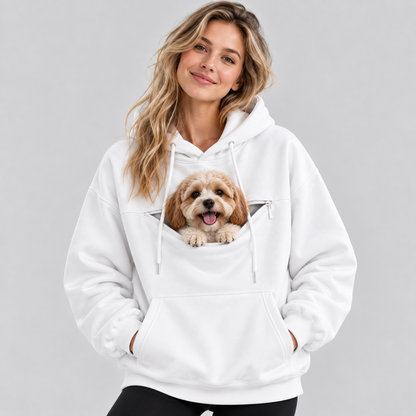 NUGGAL Pet Pouch Hoodie – Cozy Unisex Hoodie with Zippered Pet Carry Pocket
