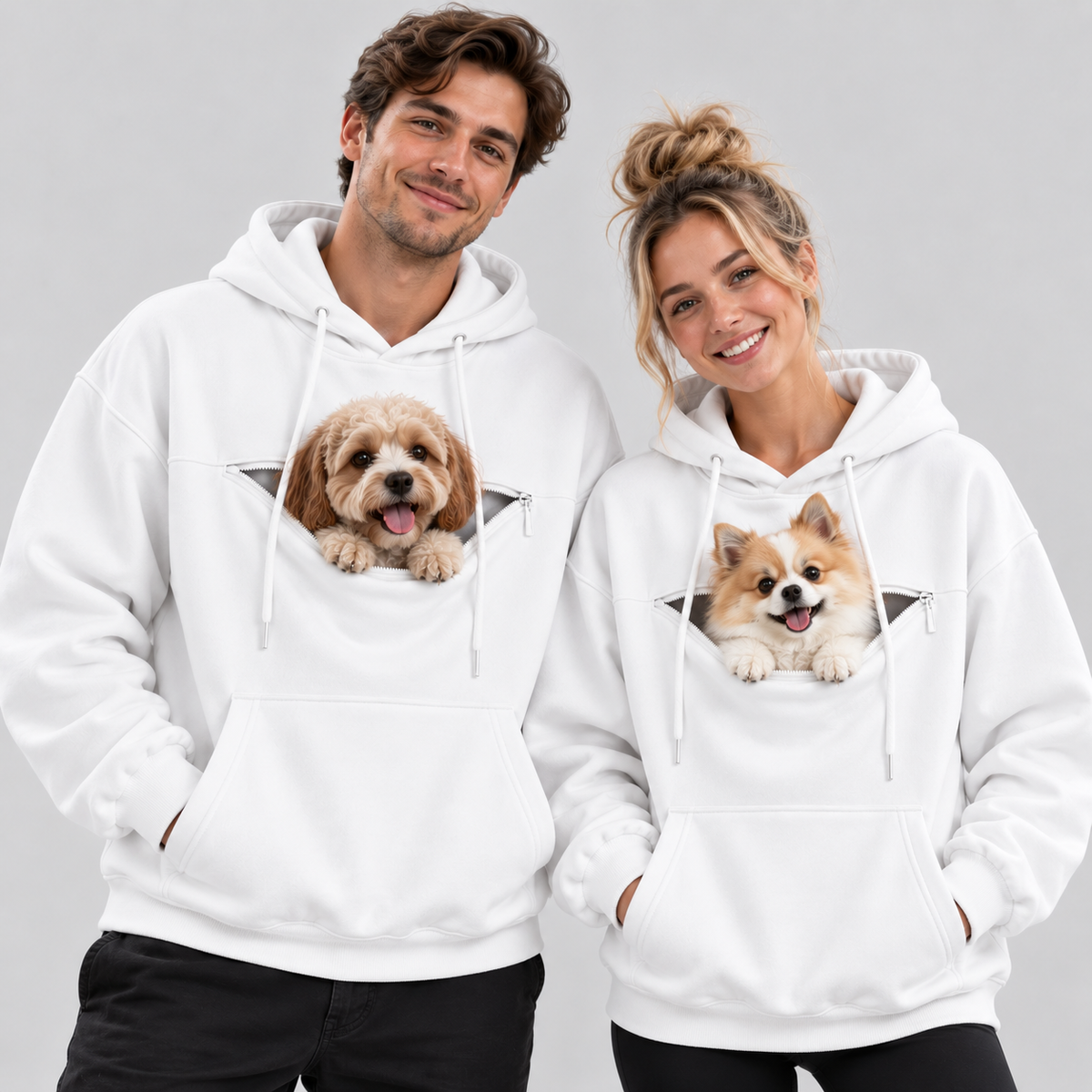 NUGGAL Pet Pouch Hoodie – Cozy Unisex Hoodie with Zippered Pet Carry Pocket