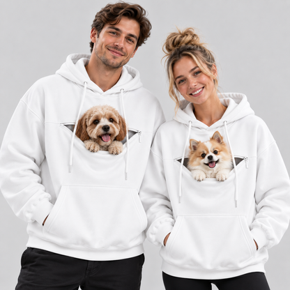 NUGGAL Pet Pouch Hoodie – Cozy Unisex Hoodie with Zippered Pet Carry Pocket