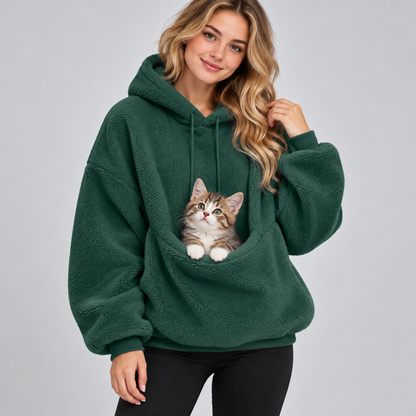 NUGGAL Unisex Oversized Fleece Pet Pouch Hoodie