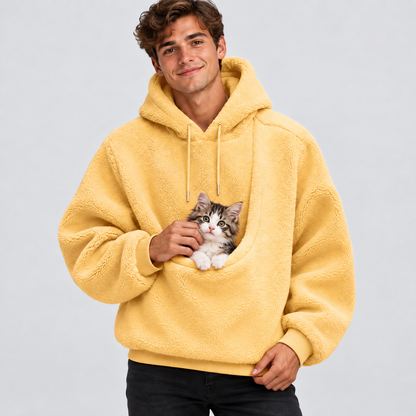 NUGGAL Unisex Oversized Fleece Pet Pouch Hoodie