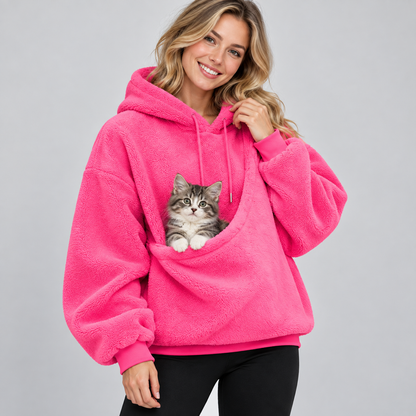 NUGGAL Unisex Oversized Fleece Pet Pouch Hoodie