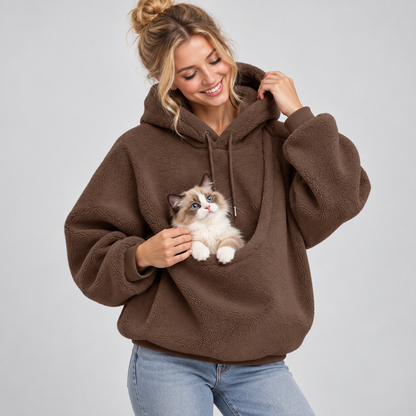 NUGGAL Unisex Oversized Fleece Pet Pouch Hoodie