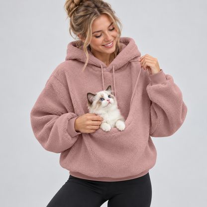 NUGGAL Unisex Oversized Fleece Pet Pouch Hoodie