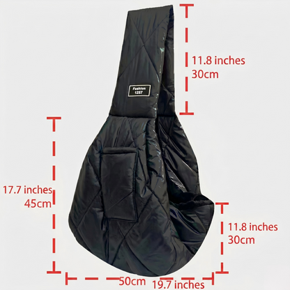NUGGAL Fleece-Lined Pet Sling Bag with Pocket