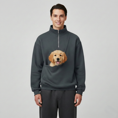 NUGGAL Unisex Pet Hair Resistant Pet Pouch Sweatshirt