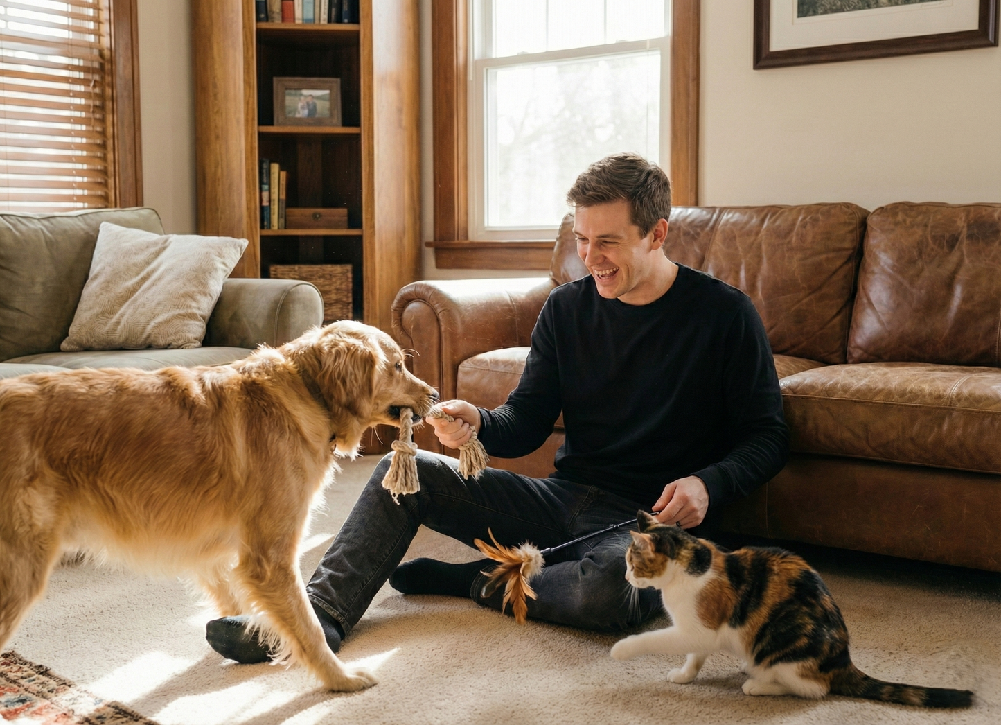 NUGGAL Unisex Pet Hair Resistant Tech T-shirt Long Sleeve Classic Black