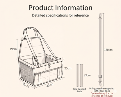 NUGGAL Premium Pet Car Booster Seat & Carrier