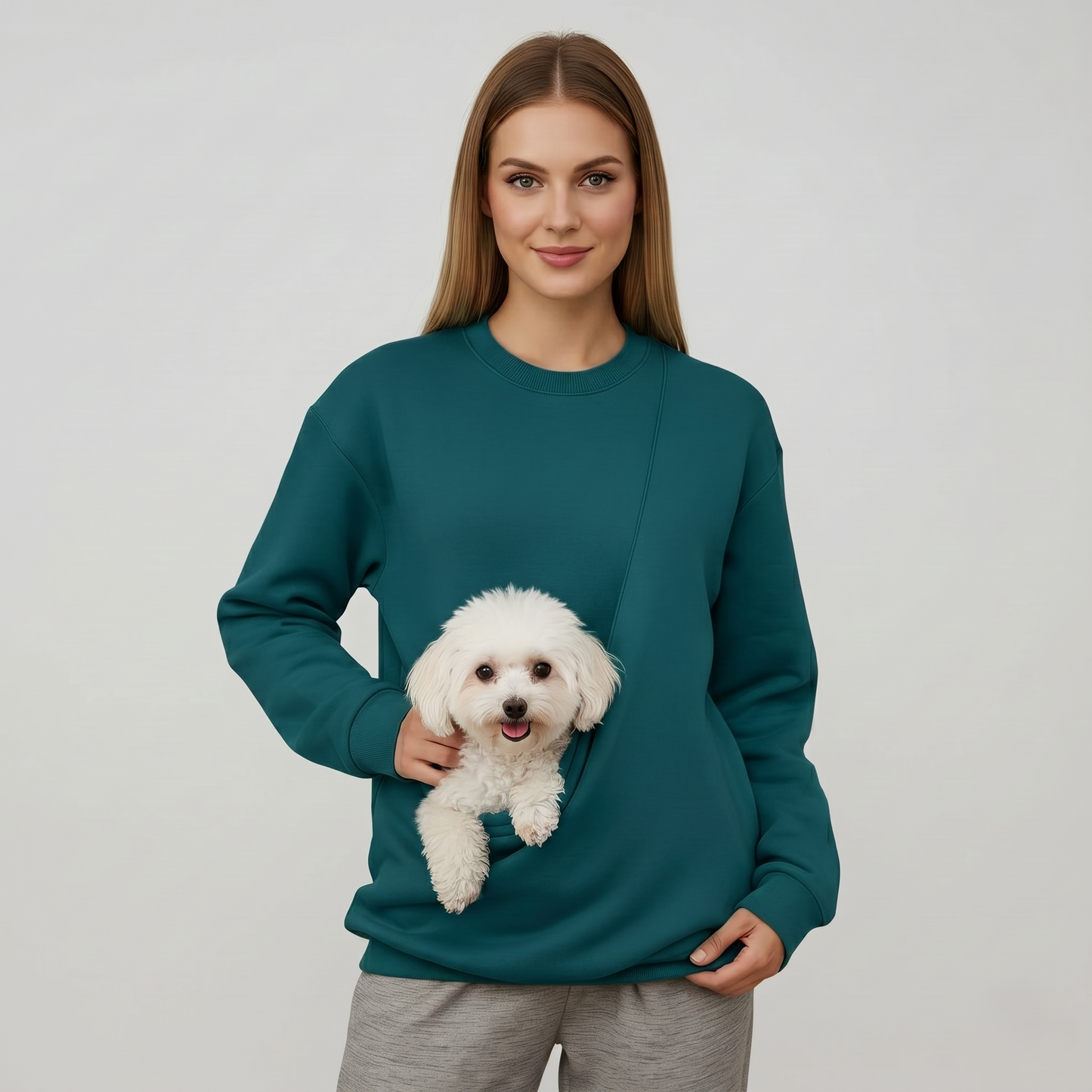 NUGGAL Unisex Pet Hair Resistant Pet Pouch Sweatshirt