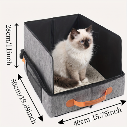 NUGGAL Ultimate Multi-Functional Foldable Travel Cat Litter Box - Portable, Waterproof
