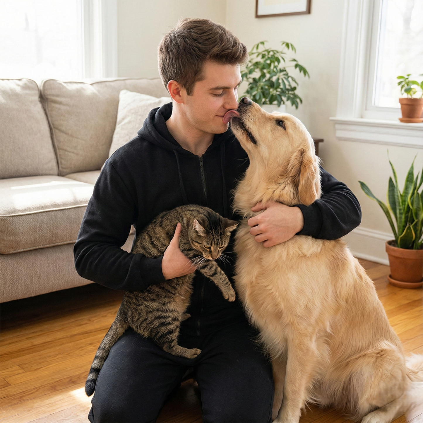 Sweat à capuche technique unisexe NUGGAL résistant aux poils d'animaux