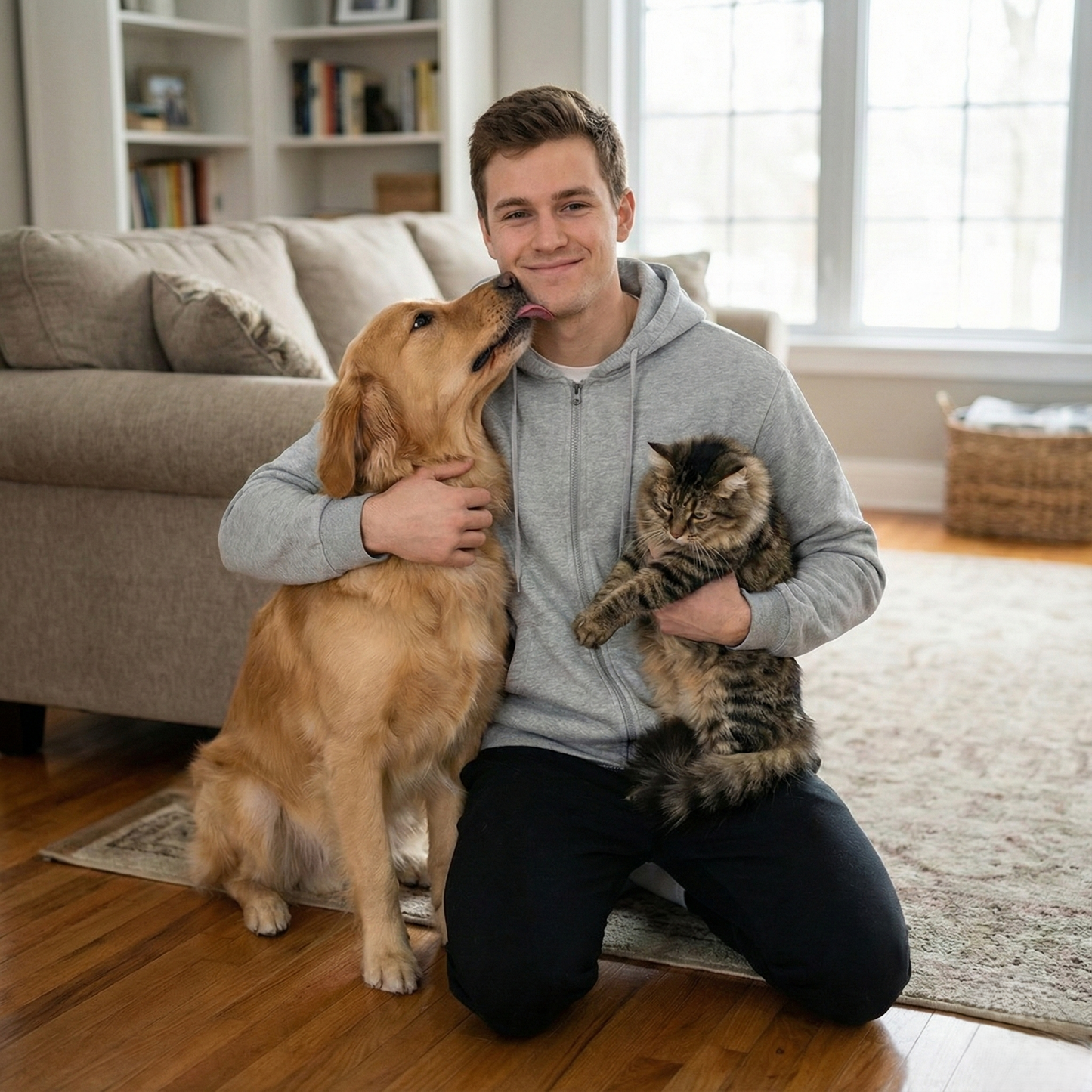 Sweat à capuche technique unisexe NUGGAL résistant aux poils d'animaux