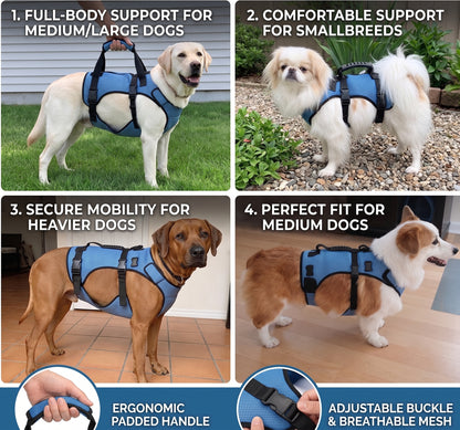 NUGGAL Front-Body Dog Lift Harness & Support Sling – Adjustable Recovery Aid for Elderly Dogs, Arthritis & Leg Support