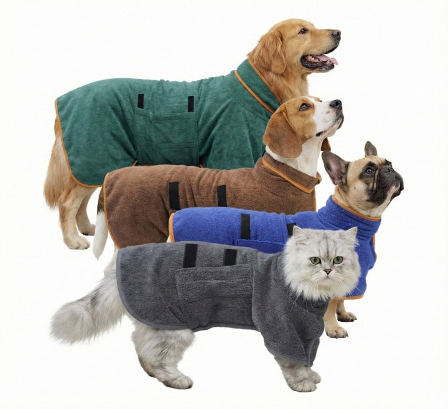 NUGGAL Premium Pet Bathrobe & Towel Coat for Full Mobility
