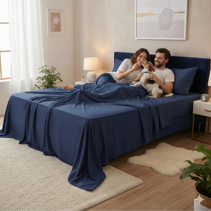 Parure de draps en bambou NUGGAL résistant aux poils d'animaux – Confort respirant et durable pour les propriétaires d'animaux