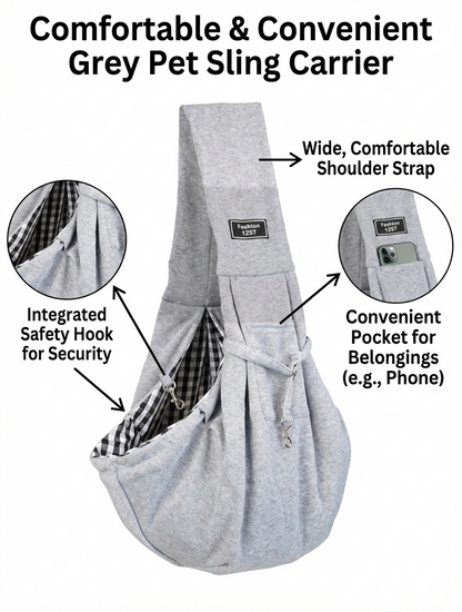 NUGGAL Foldable Crossbody High-Capacity Pet Carrier Bag for Small Dogs & Cats