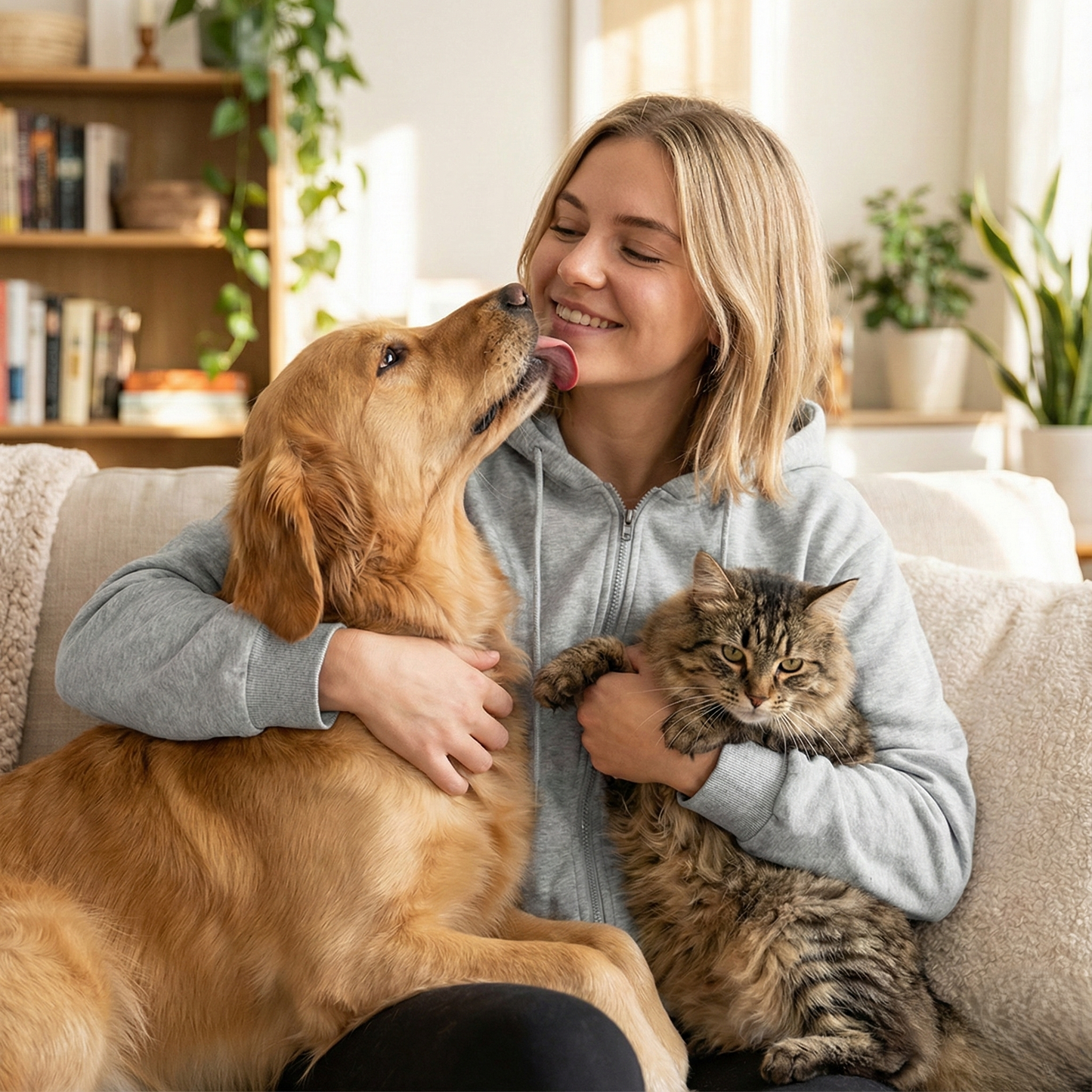 Sweat à capuche technique unisexe NUGGAL résistant aux poils d'animaux