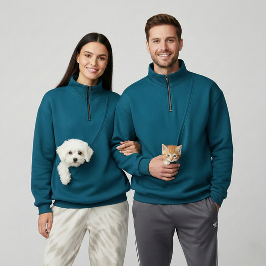 NUGGAL Unisex Pet Hair Resistant Pet Pouch Sweatshirt