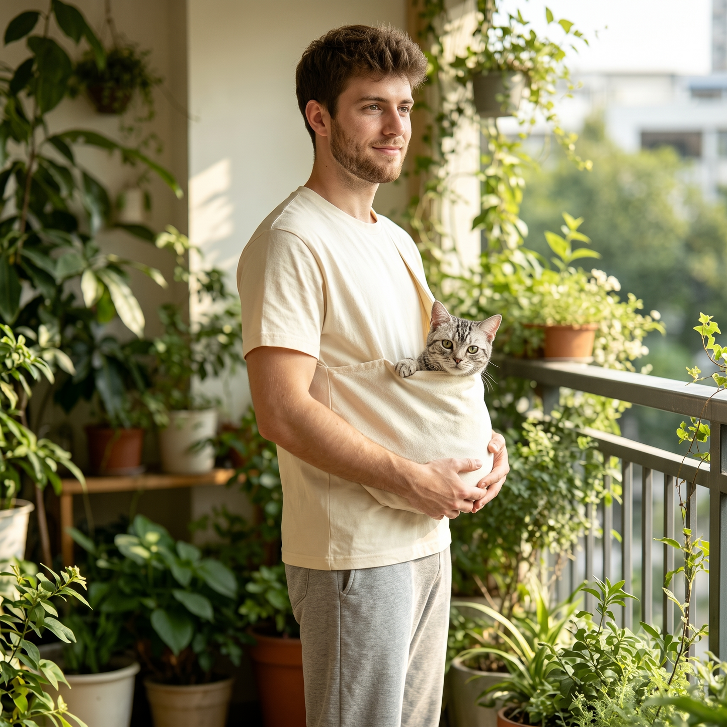 NUGGAL Unisex Pet Hair Resistant Kangaroo Pet Pouch T-shirt: The Ultimate Hands-Free Carrier Tee