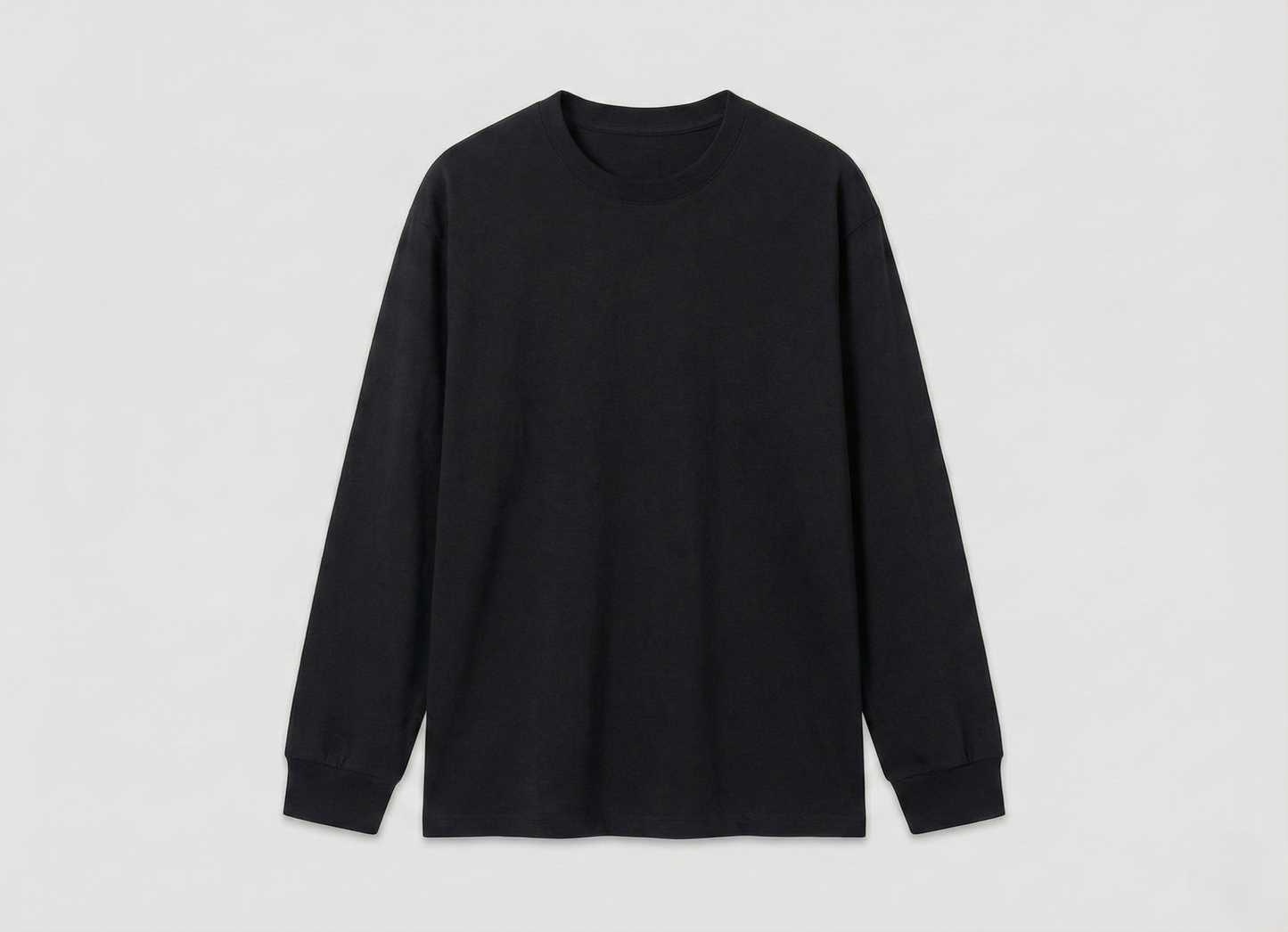 NUGGAL Unisex Pet Hair Resistant Tech T-shirt Long Sleeve Classic Black