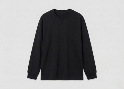 NUGGAL Unisex Pet Hair Resistant Tech T-shirt Long Sleeve Classic Black