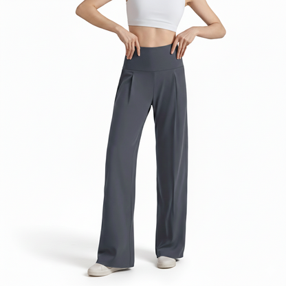 NUGGAL Pet Hair Resistant High-Waisted Wide Leg Flow Pants