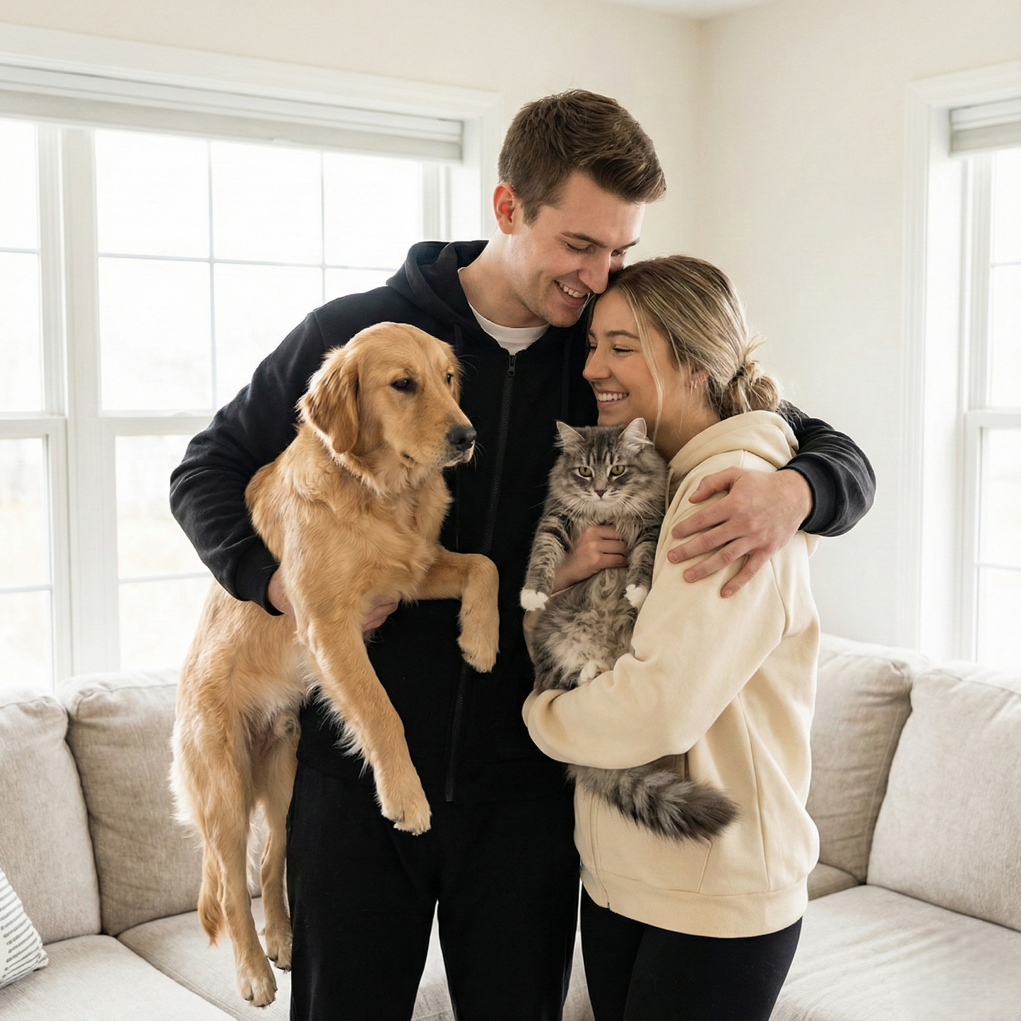 Sweat à capuche technique unisexe NUGGAL résistant aux poils d'animaux