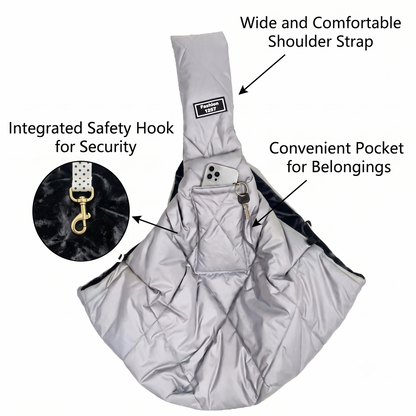 NUGGAL Fleece-Lined Pet Sling Bag with Pocket
