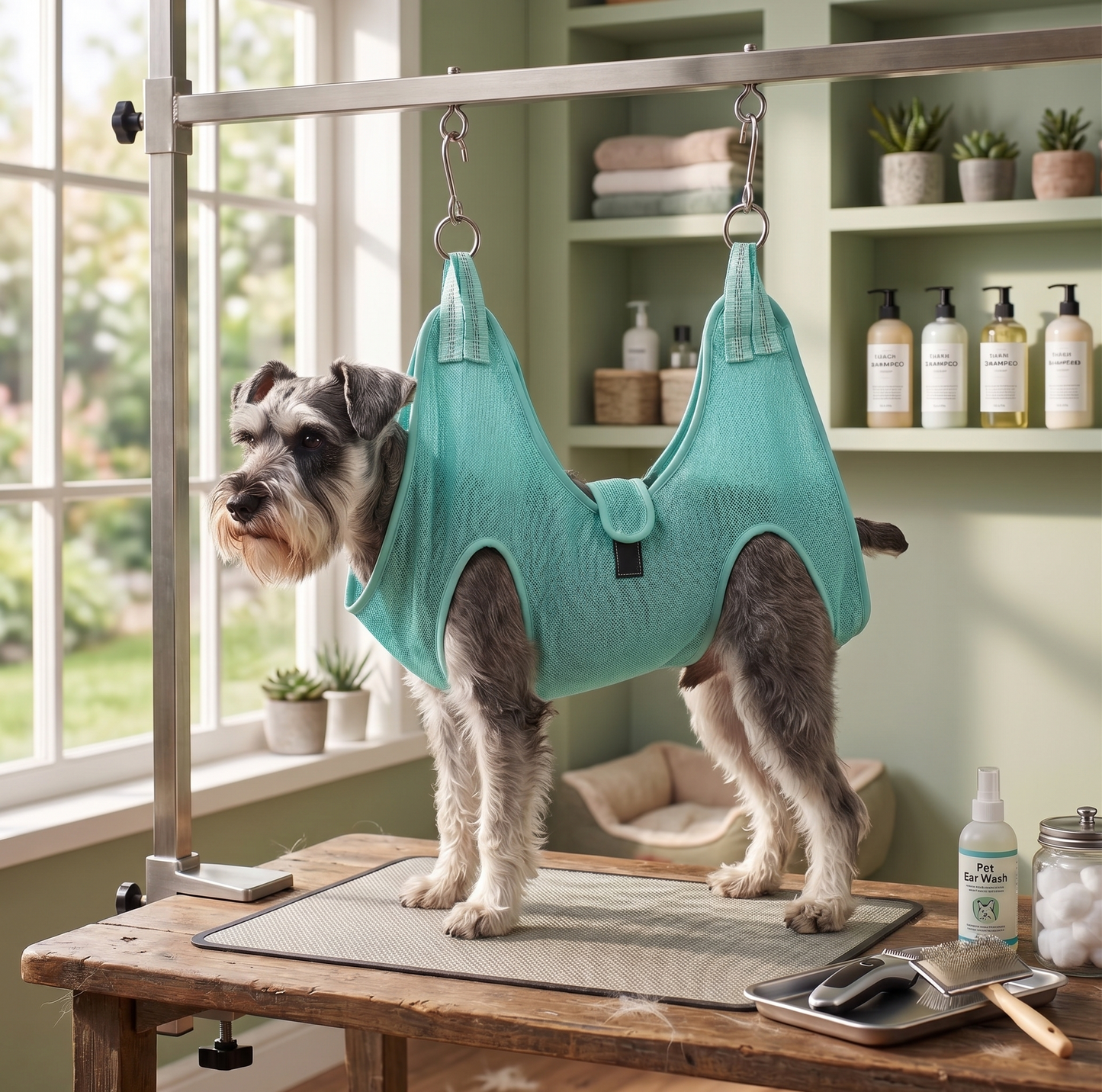 NUGGAL Breathable Pet Grooming Hammock Harness for Restraint & Care
