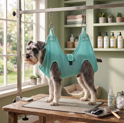 NUGGAL Breathable Pet Grooming Hammock Harness for Restraint & Care